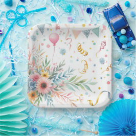Feestelijke Floral Party Borden - Papieren Borden Papieren Bordje