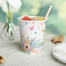 Feestelijke Floral Party Cups - Papieren Cups Papieren Bekers