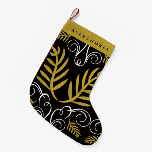 Feestelijke Foliage Gold Art Deco Chique Vakantie Kleine Kerstsok