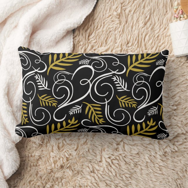 Feestelijke Foliage Gold Art Deco  Chique Vakantie Kussen (Deken)