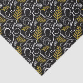 Feestelijke Foliage Gold Art Deco Chique Vakantie Tissuepapier (Detail)