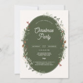 Feestelijke Foliage Krans Lijst Kerstfeest Kaart (Voorkant)