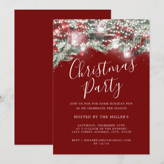 Feestelijke Foliage Lights Kerstfeest Kaart (Voorkant / Achterkant)