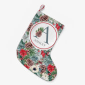 Feestelijke Foliage Vakantie Bloemen Initiaal Aang Kleine Kerstsok (Voorkant (Hangend))