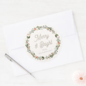 Feestelijke Foliage Wreath Holiday Ronde Sticker (Envelop)