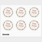 Feestelijke Foliage Wreath Holiday Ronde Sticker (Vel)