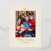 Feestelijke Folie Bow Kerstvakantie Foto Folie Feestdagenkaart (Voorkant)