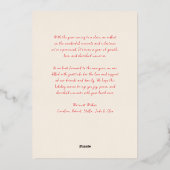 Feestelijke Folie Bow Kerstvakantie Foto Folie Feestdagenkaart (Achterkant)