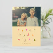 FEESTELIJKE FONT HERFST FOTO FEESTDAGENKAART (Staand voorkant)