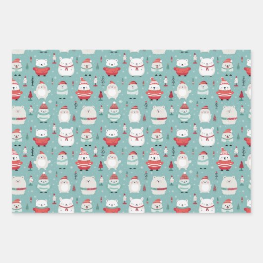 Feestelijke Forest Friends Wrapping Papier Bladen Inpakpapier Vel (Voorkant 3)