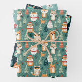 Feestelijke Forest Friends Wrapping Papier Bladen Inpakpapier Vel (In situ)