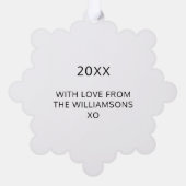 Feestelijke Foto Ornament Kaart met gezicht van de (Achterkant)