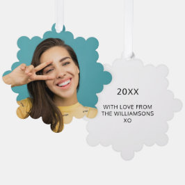 Feestelijke Foto Ornament Kaart met gezicht van de