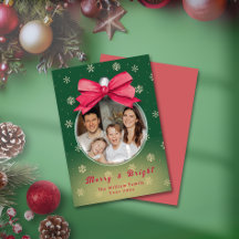 Feestelijke Foto Ornament Kerstvakantie Kaart