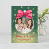 Feestelijke Foto Ornament Kerstvakantie Kaart (Staand voorkant)