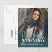 Feestelijke foto smaragd ombre afstudeerfeest uitnodiging briefkaart (Voorkant / Achterkant)