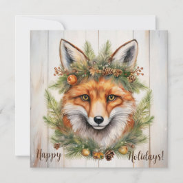 Feestelijke Fox Christmas Feestdagenkaart