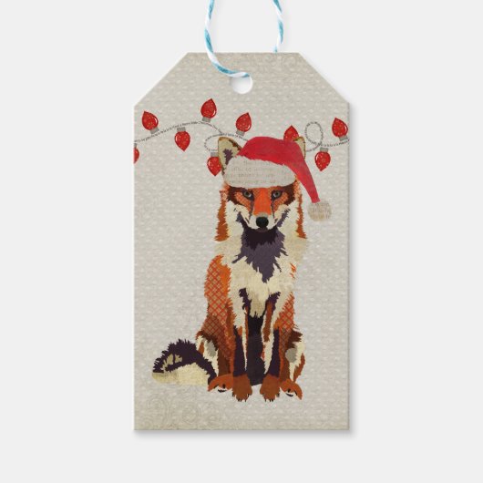 Feestelijke Fox Gift Label Cadeaulabel (Voorkant)