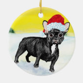 feestelijke Franse buldog Keramisch Ornament (Achterkant)