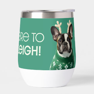Feestelijke Franse Bulldog Green Cooler Cup