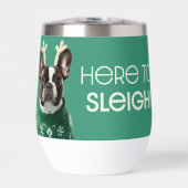 Feestelijke Franse Bulldog Green Cooler Cup (Voorkant)