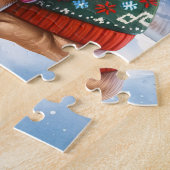 Feestelijke Franse Bulldog Hond Kerstmis Puppy Legpuzzel (Zijkant)