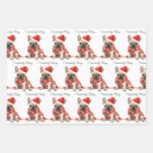 Feestelijke Franse Bulldog Honden Schattige Puppie Inpakpapier Vel (Voorkant 2)
