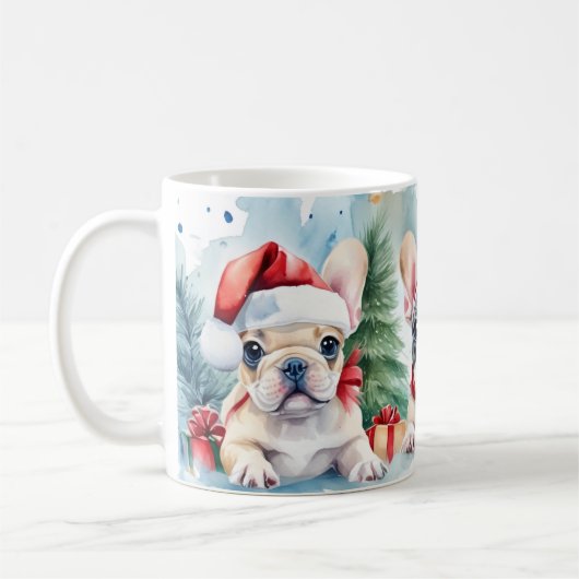 Feestelijke Franse Bulldogs Kerst Mok (Links)