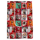 Feestelijke Frenchie en Vrienden Medium Gift Bag Medium Cadeauzakje (Achterkant)