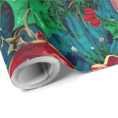 Feestelijke Frenzy Maximalist Holiday Cadeaupapier (Rol Hoek)