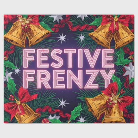 Feestelijke Frenzy Maximalist Holiday Cadeaupapier (Vlak)