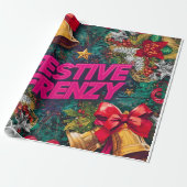 Feestelijke Frenzy Maximalist Holiday Cadeaupapier (Uitgerold)