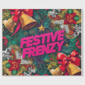 Feestelijke Frenzy Maximalist Holiday Cadeaupapier (Vlak)
