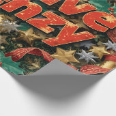 Feestelijke Frenzy Maximalist Holiday Cadeaupapier (Hoek)