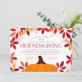 Feestelijke Friendsgiving Thanksgiving Diner Kaart (Staand voorkant)