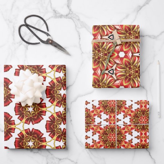 Feestelijke Frolic Christmas Wrapping Paper Set (Voorkant)