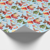 Feestelijke Frolics: een vakantie rendier extravag Cadeaupapier (Hoek)