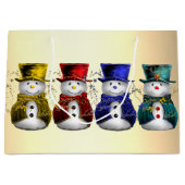 Feestelijke Frosty Friends Sneeuwmannen Kerstmis Groot Cadeauzakje (Voorkant)