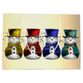 Feestelijke Frosty Friends Sneeuwmannen Kerstmis Groot Cadeauzakje (Achterkant)