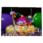 Feestelijke Fubby foto met ballonnen en taart. Groot Cadeauzakje (Achterkant)