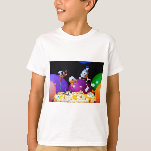 Feestelijke Fubby foto met ballonnen en taart. T-shirt (Voorkant)