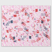 Feestelijke Fuchsia Roze Wolken Decor Cadeaupapier (Vlak)