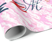 Feestelijke Fuchsia Roze Wolken Decor Cadeaupapier (Rol Hoek)
