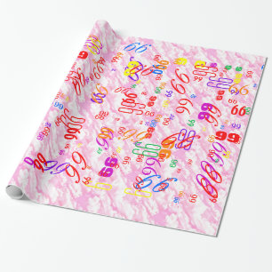 Feestelijke Fuchsia Roze Wolken Decoratie Cadeaupapier
