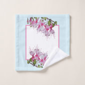 'Feestelijke Fuchsia's' op een badkamerhanddoekset Bad Handdoek (Wasdoekje)