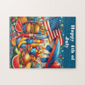 Feestelijke Fun 4th of July Party Legpuzzel (Horizontaal)