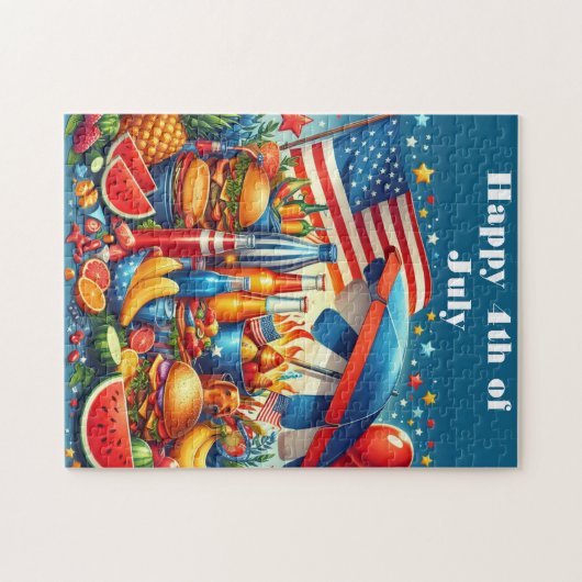 Feestelijke Fun 4th of July Party Legpuzzel (Horizontaal)