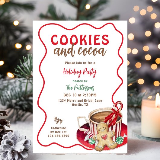 Feestelijke Fun Cookies en Hot Cocoa Christmas Par Kaart
