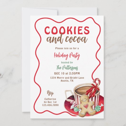 Feestelijke Fun Cookies en Hot Cocoa Christmas Par Kaart (Voorkant)