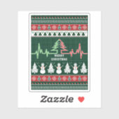 Feestelijke Fun & Heart Bit Pine Tree Sticker (Vel)